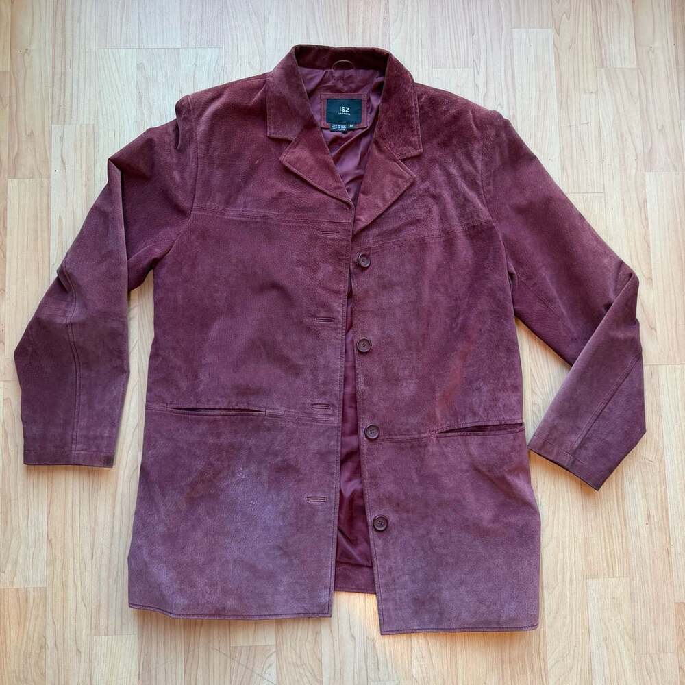 ISZ Leathers Wine Suede Western Oversized Boxy Jacket Women's Medium